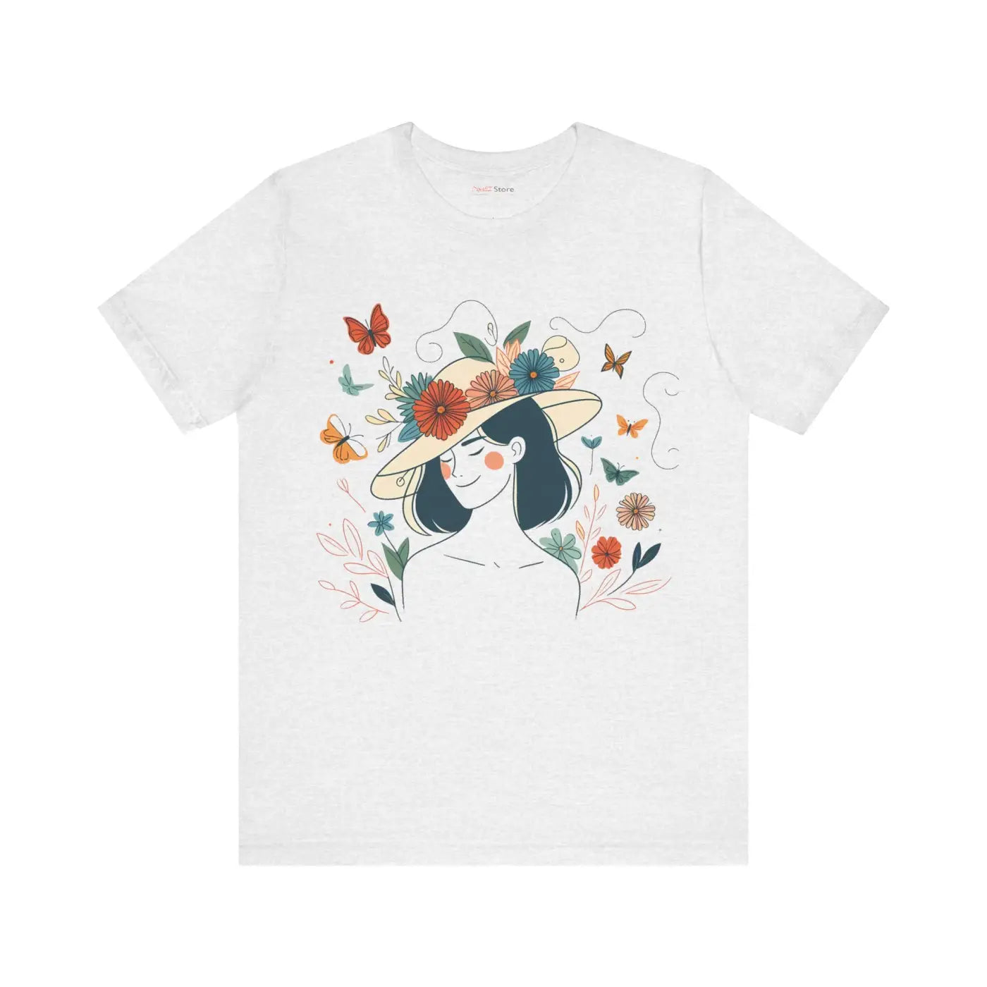 Unisex Jersey Short Sleeve Tee - Floral Hat Design - DipaliZ