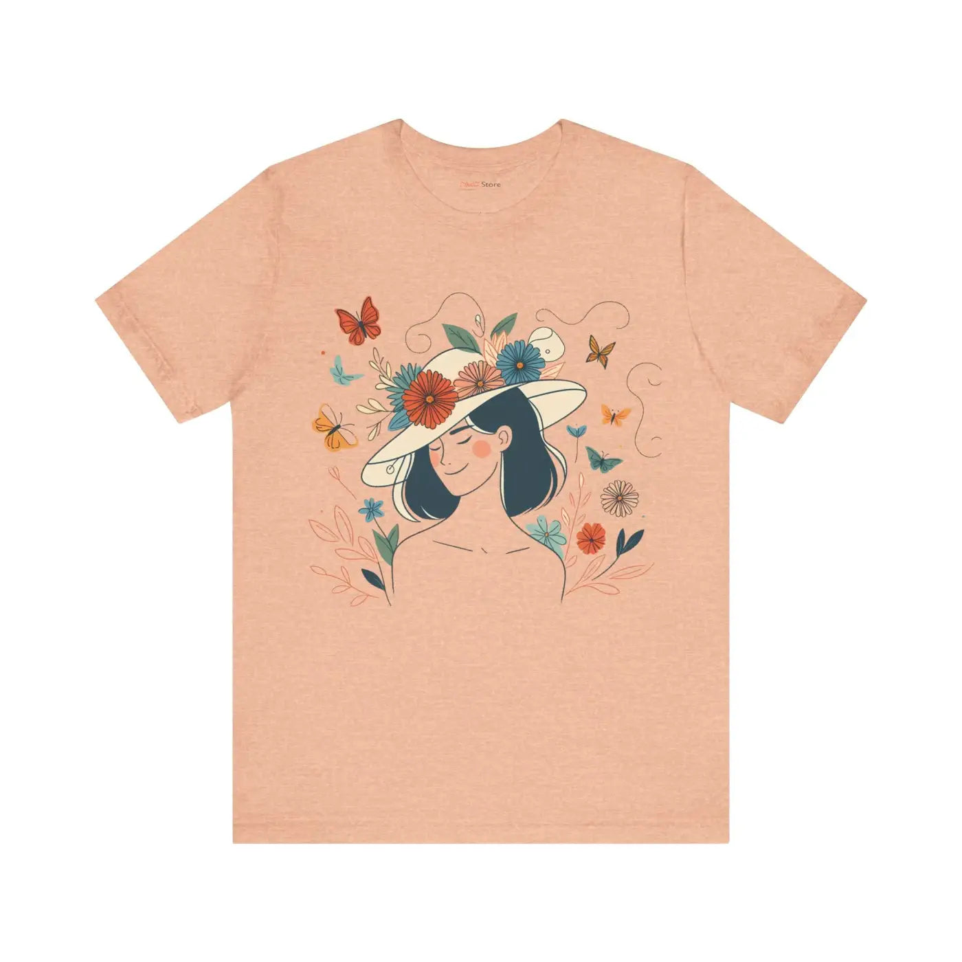 Unisex Jersey Short Sleeve Tee - Floral Hat Design - DipaliZ