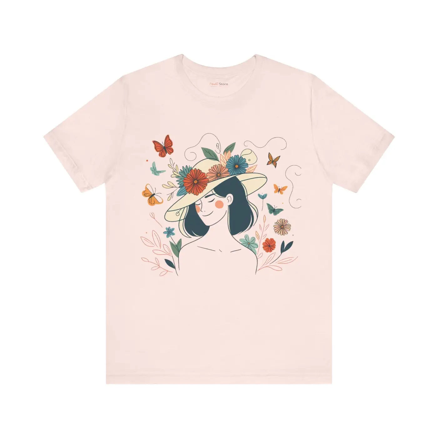 Unisex Jersey Short Sleeve Tee - Floral Hat Design - DipaliZ