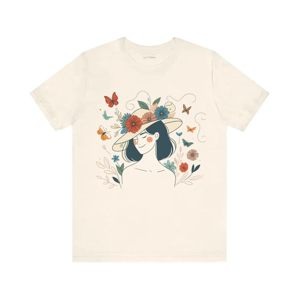 Unisex Jersey Short Sleeve Tee - Floral Hat Design - DipaliZ