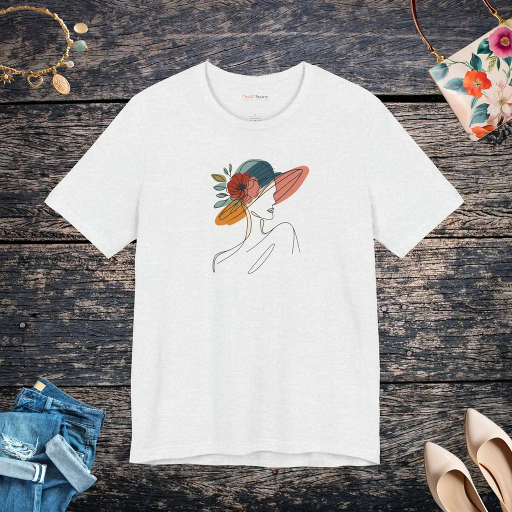 Enchanting Unisex Jersey Tee - Floral Hat Design - DipaliZ