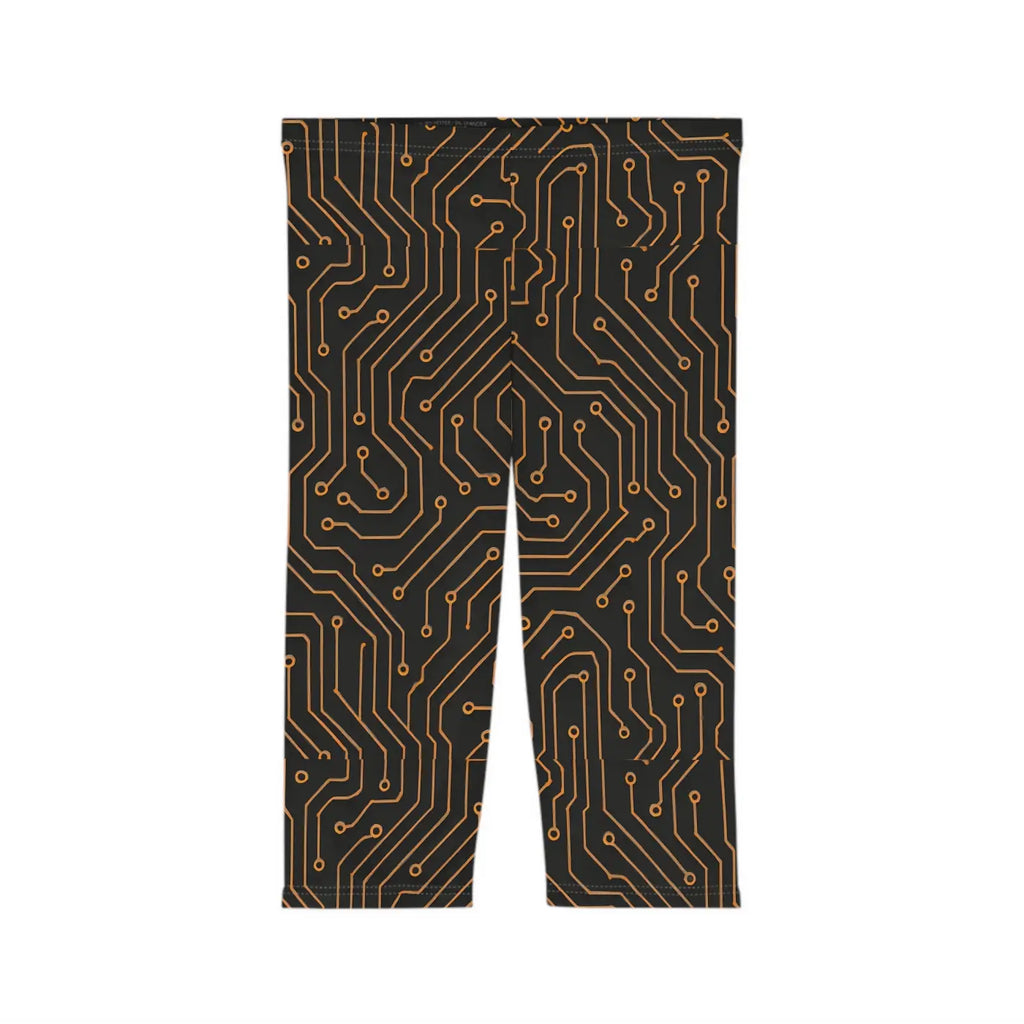 Premium Circuit Print Capri Leggings - Tech Inspired - DipaliZ
