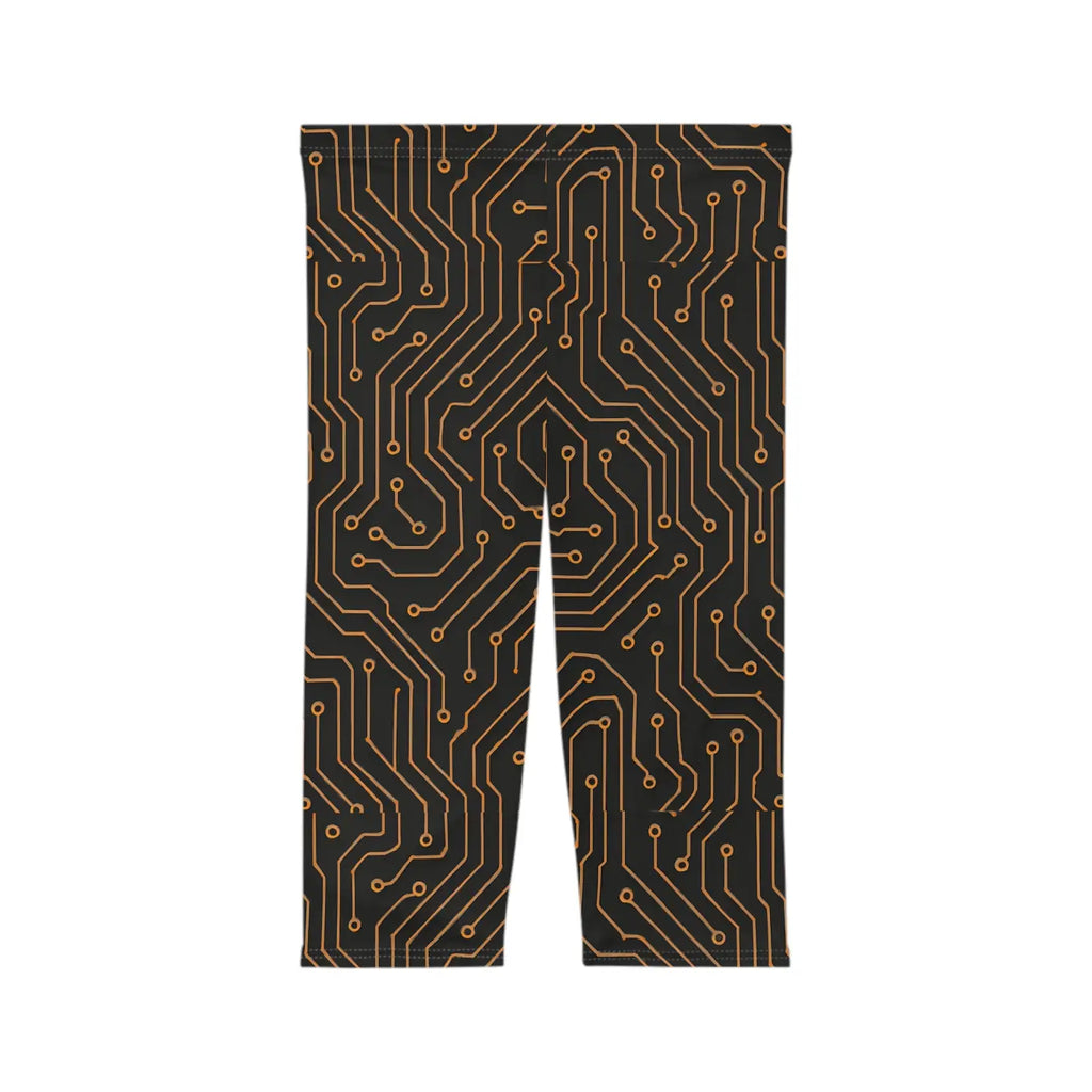Premium Circuit Print Capri Leggings - Tech Inspired - DipaliZ