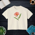 Floral Muscle Tee - Boxy Oversized Comfort Fit - DipaliZ