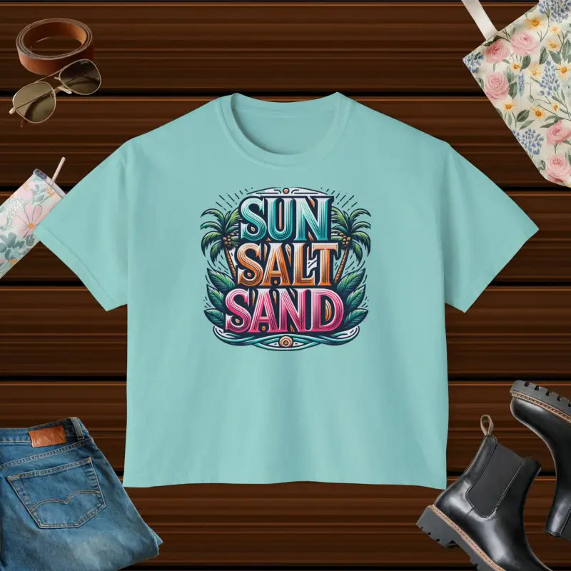 Boxy Tee - Sun Salt Sand Summer Vibes - DipaliZ