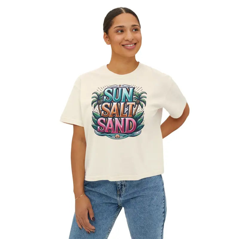 Boxy Tee - Sun Salt Sand Summer Vibes - DipaliZ