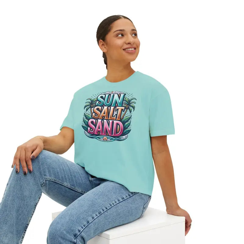 Boxy Tee - Sun Salt Sand Summer Vibes - DipaliZ