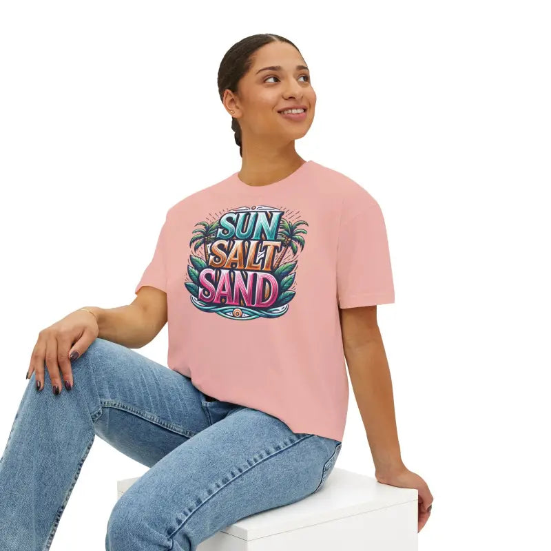 Boxy Tee - Sun Salt Sand Summer Vibes - DipaliZ