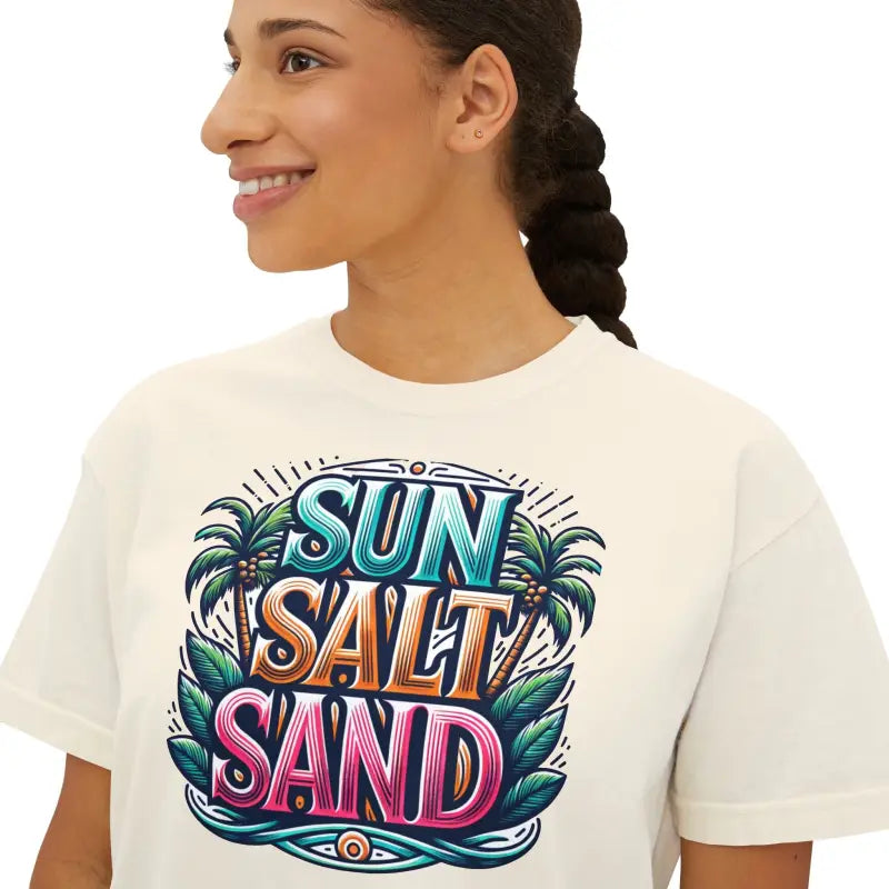 Boxy Tee - Sun Salt Sand Summer Vibes - DipaliZ