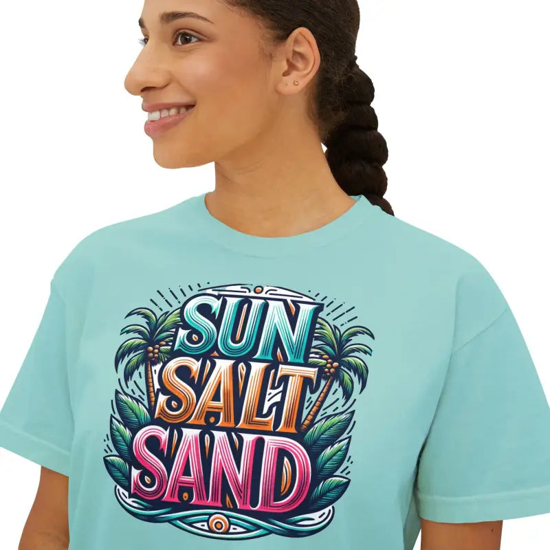 Boxy Tee - Sun Salt Sand Summer Vibes - DipaliZ