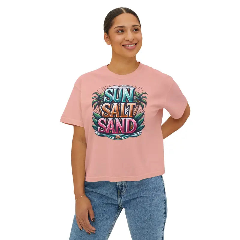 Boxy Tee - Sun Salt Sand Summer Vibes - DipaliZ