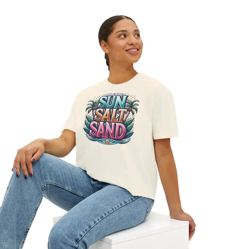 Boxy Tee - Sun Salt Sand Summer Vibes - DipaliZ