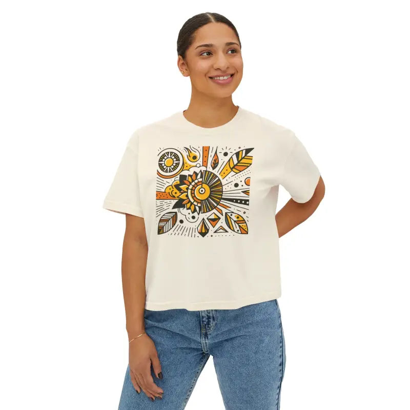 Sunshine Boxy Tee - Oversized Comfort Fit - DipaliZ