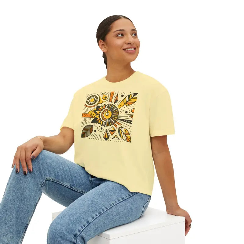 Sunshine Boxy Tee - Oversized Comfort Fit - DipaliZ
