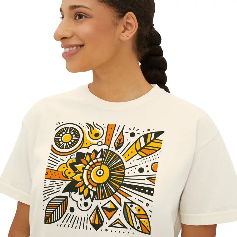 Sunshine Boxy Tee - Oversized Comfort Fit - DipaliZ