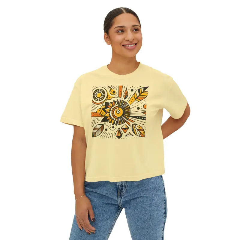 Sunshine Boxy Tee - Oversized Comfort Fit - DipaliZ