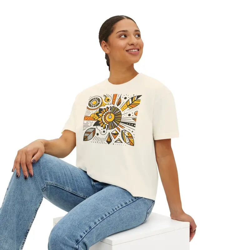 Sunshine Boxy Tee - Oversized Comfort Fit - DipaliZ