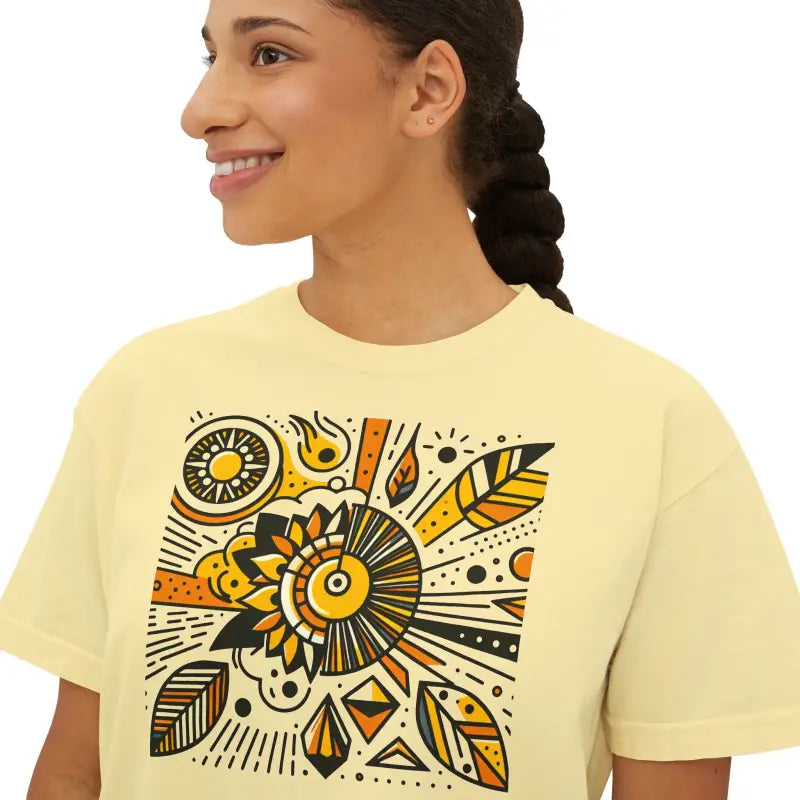 Sunshine Boxy Tee - Oversized Comfort Fit - DipaliZ