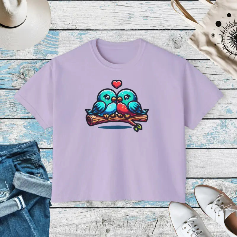 Lovebirds Boxy Tee - Oversized Comfort Fit - DipaliZ