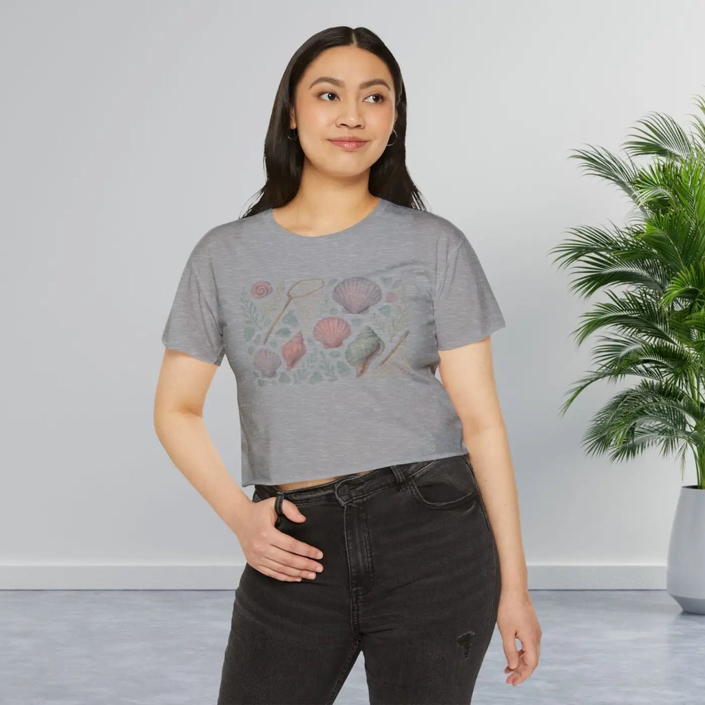 Festival Crop Top - Sea Shell Design Boho Chic - DipaliZ
