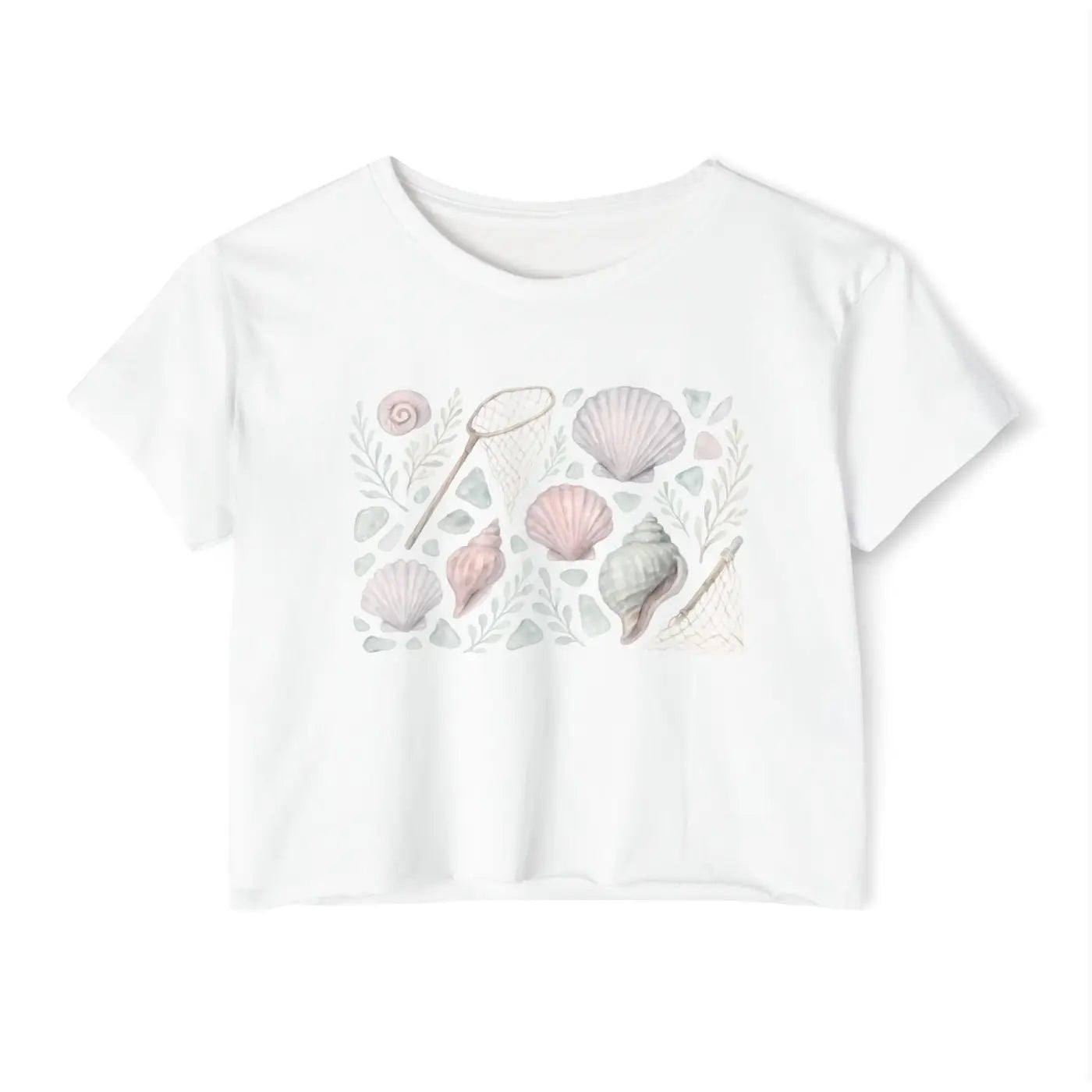 Festival Crop Top - Sea Shell Design Boho Chic - DipaliZ