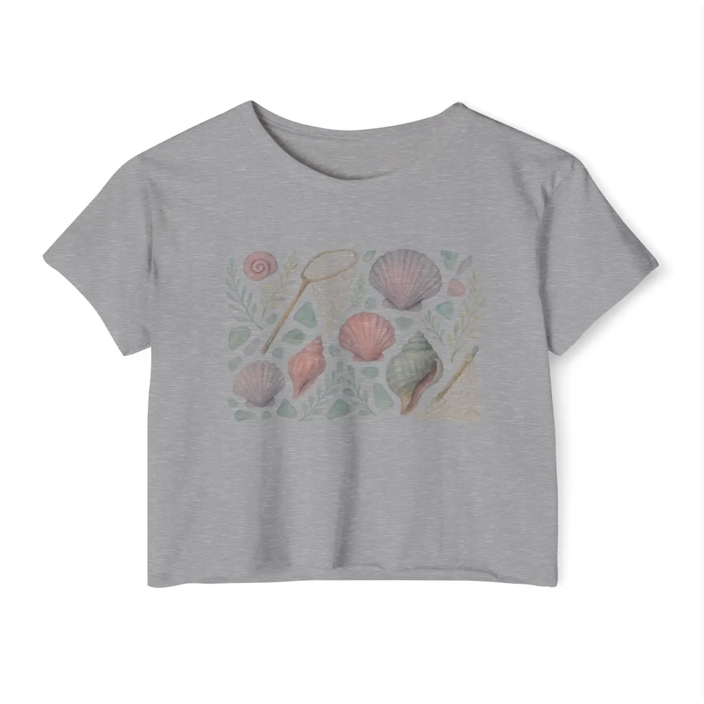Festival Crop Top - Sea Shell Design Boho Chic - DipaliZ