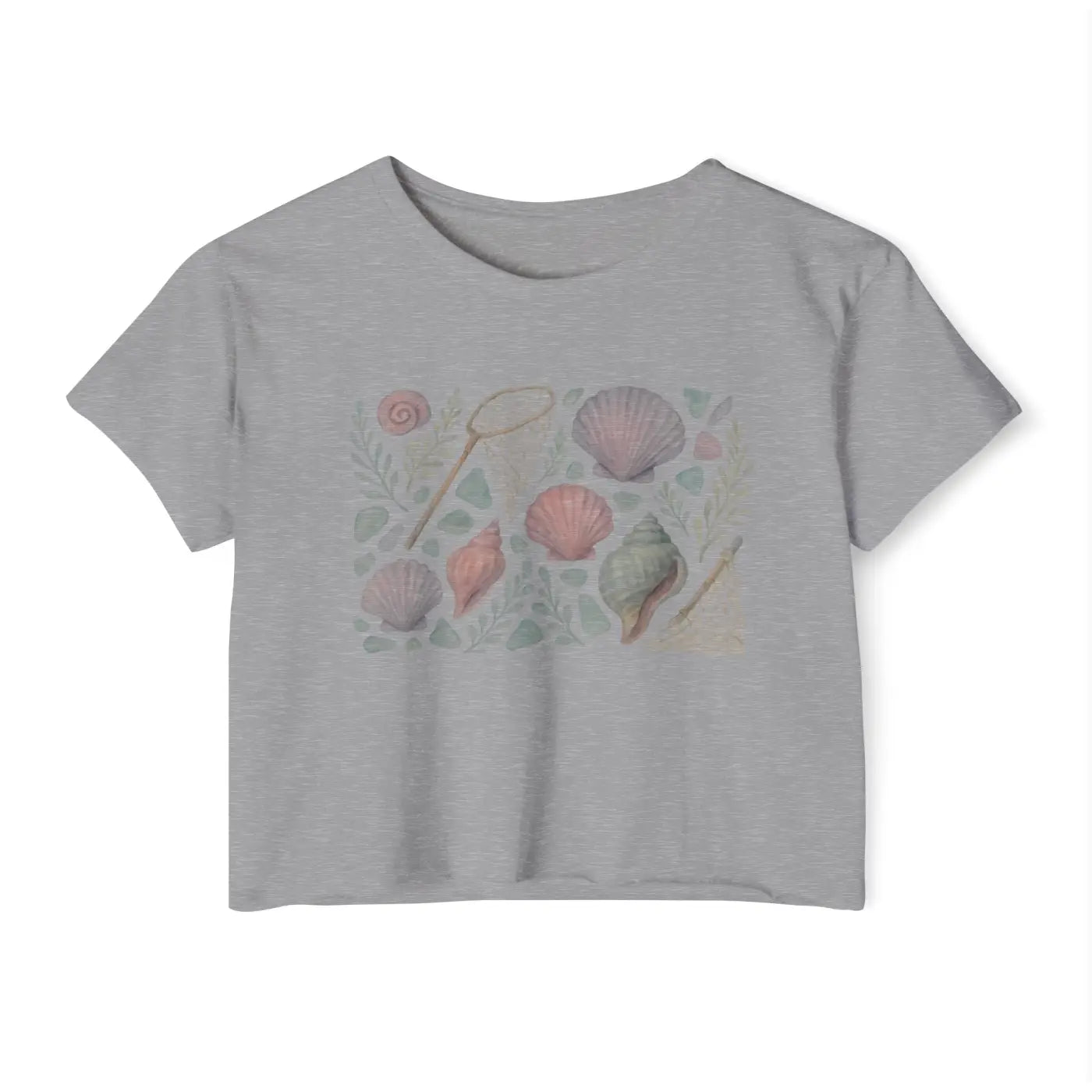 Festival Crop Top - Sea Shell Design Boho Chic - DipaliZ
