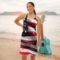Patriotic USA Flag Racerback Dress - Breathable Fabric - DipaliZ