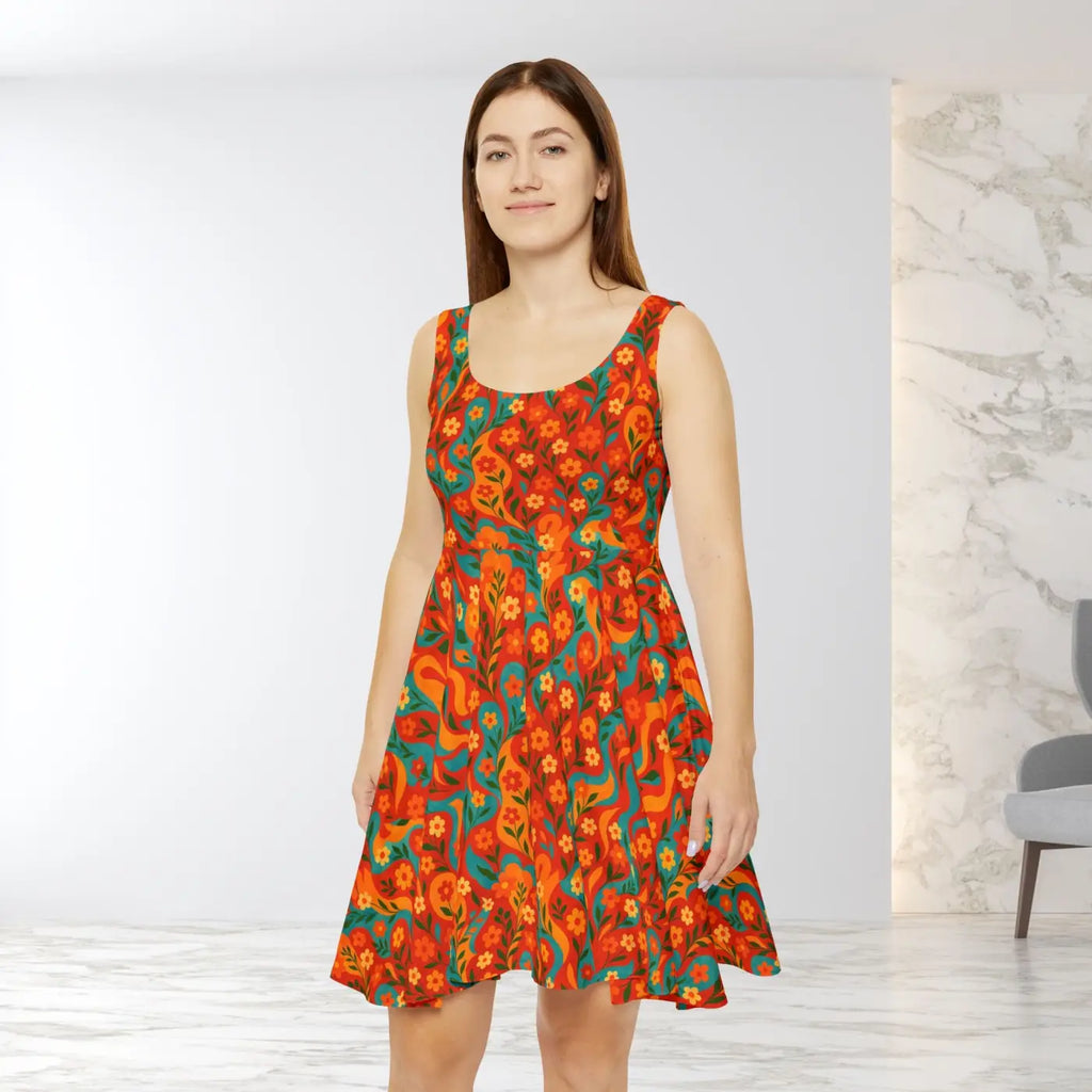 Women's Skater Dress - Premium Floral Boho Style - DipaliZ
