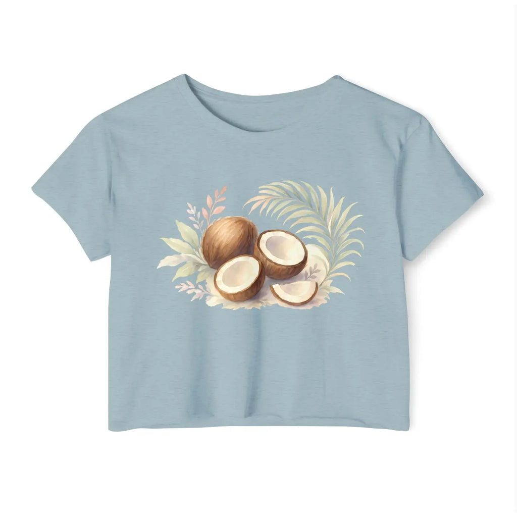 Tropical Coconut Crop Top - Beach Vibes Summer Apparel - DipaliZ