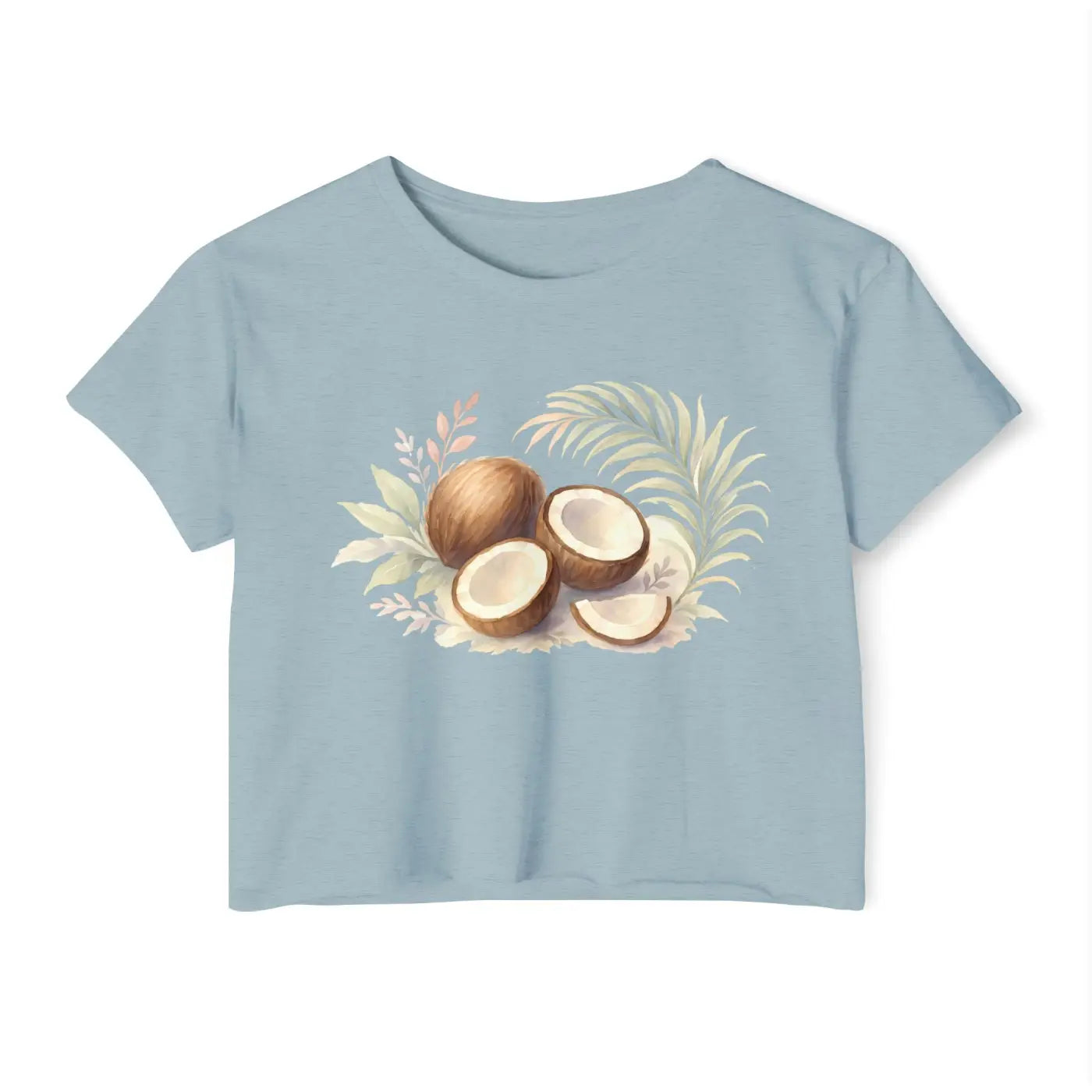 Tropical Coconut Crop Top - Beach Vibes Summer Apparel - DipaliZ