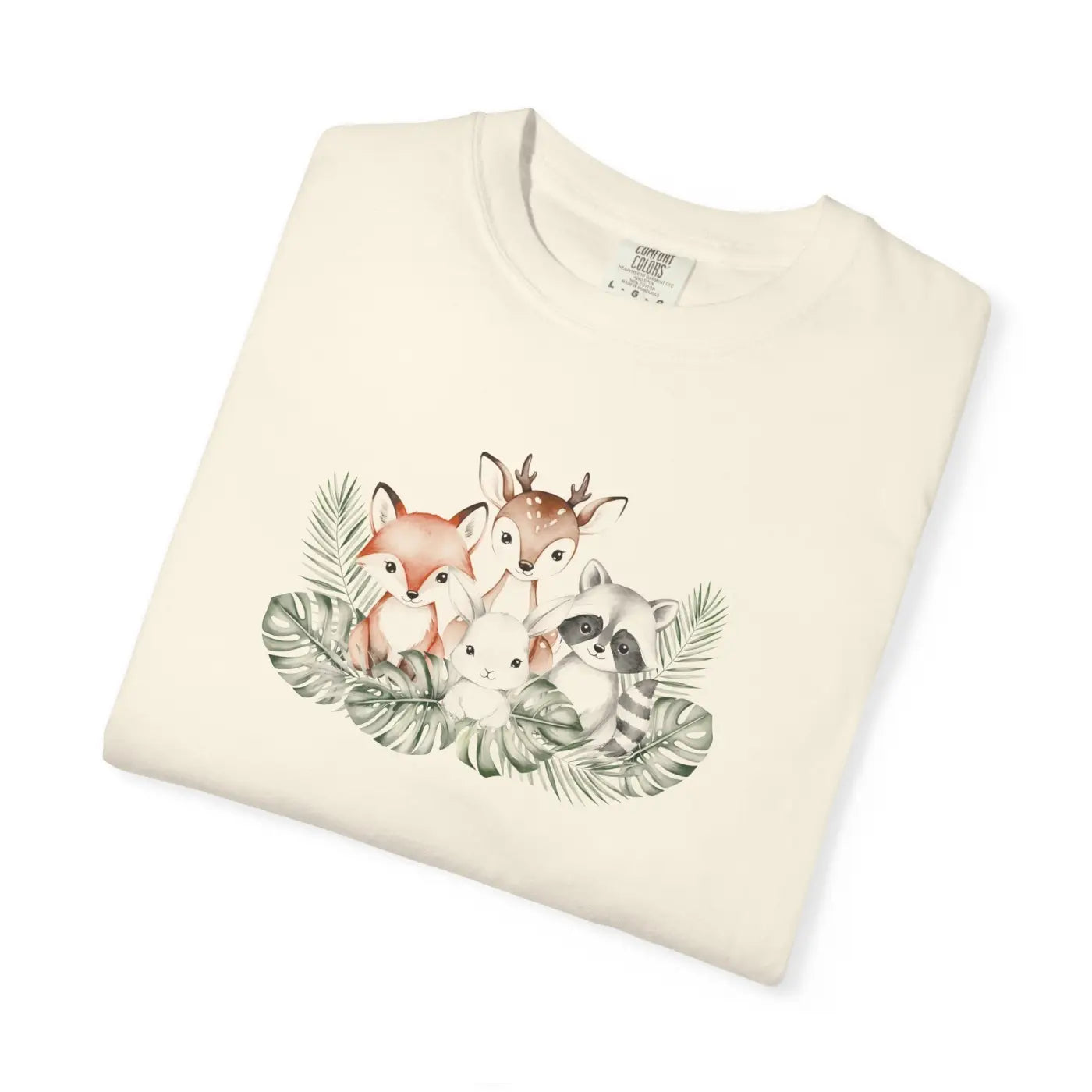 Woodland Friends Tee - Cute Fox Raccoon Graphic Shirt - DipaliZ