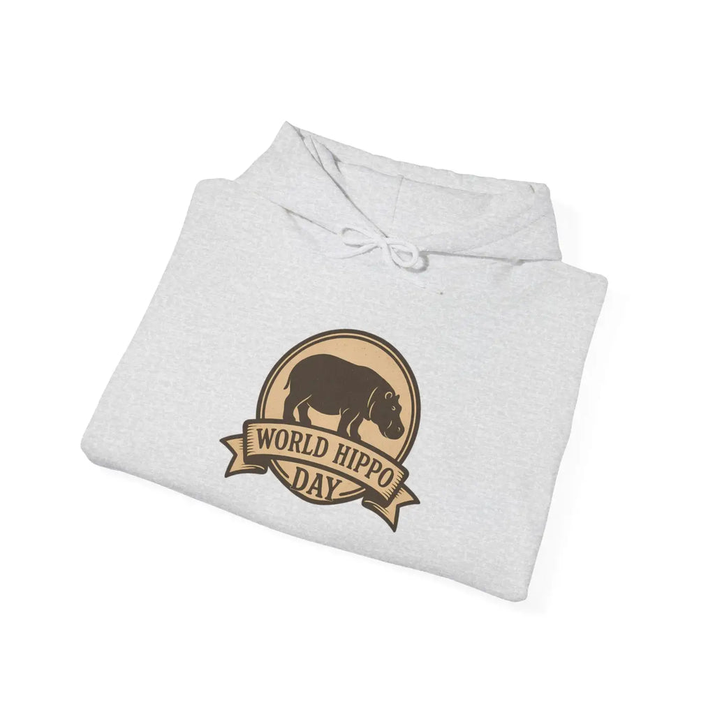 World Hippo Day Ultra Comfy Cloud Hoodie - Hippo Silhouette - DipaliZ