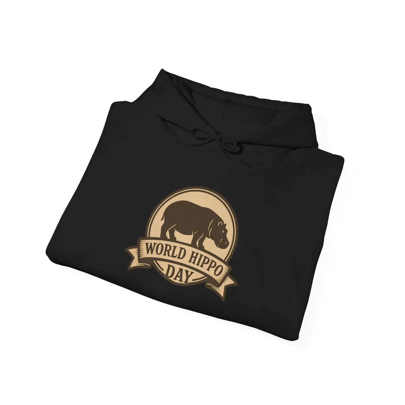 World Hippo Day Ultra Comfy Cloud Hoodie - Hippo Silhouette - DipaliZ