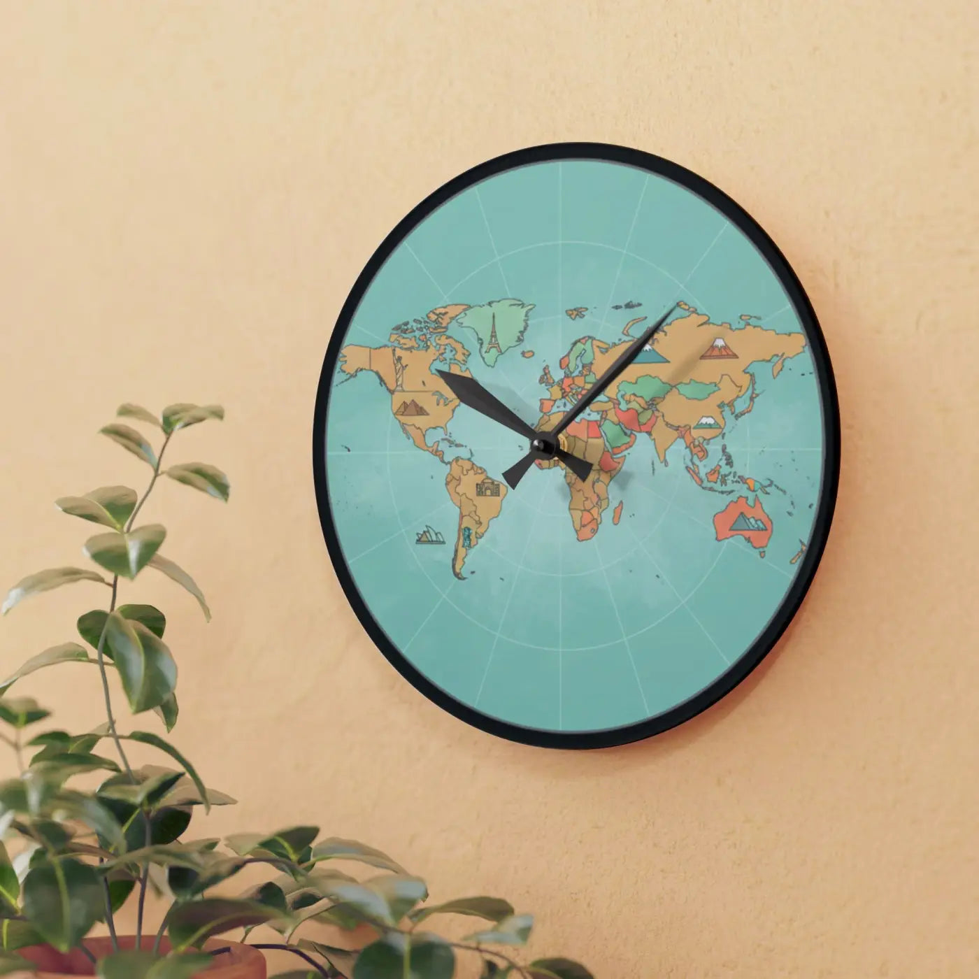 Acrylic Wall Clock - Deep Oceanic Blues for Living Room - DipaliZ