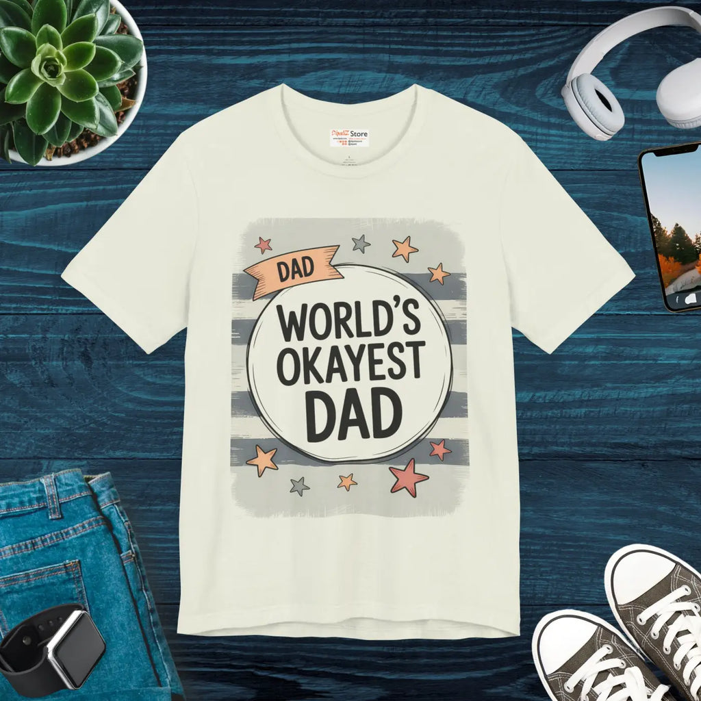Worlds Okayest Dad Unisex Short Sleeve - Dad Jokes Apparel - DipaliZ