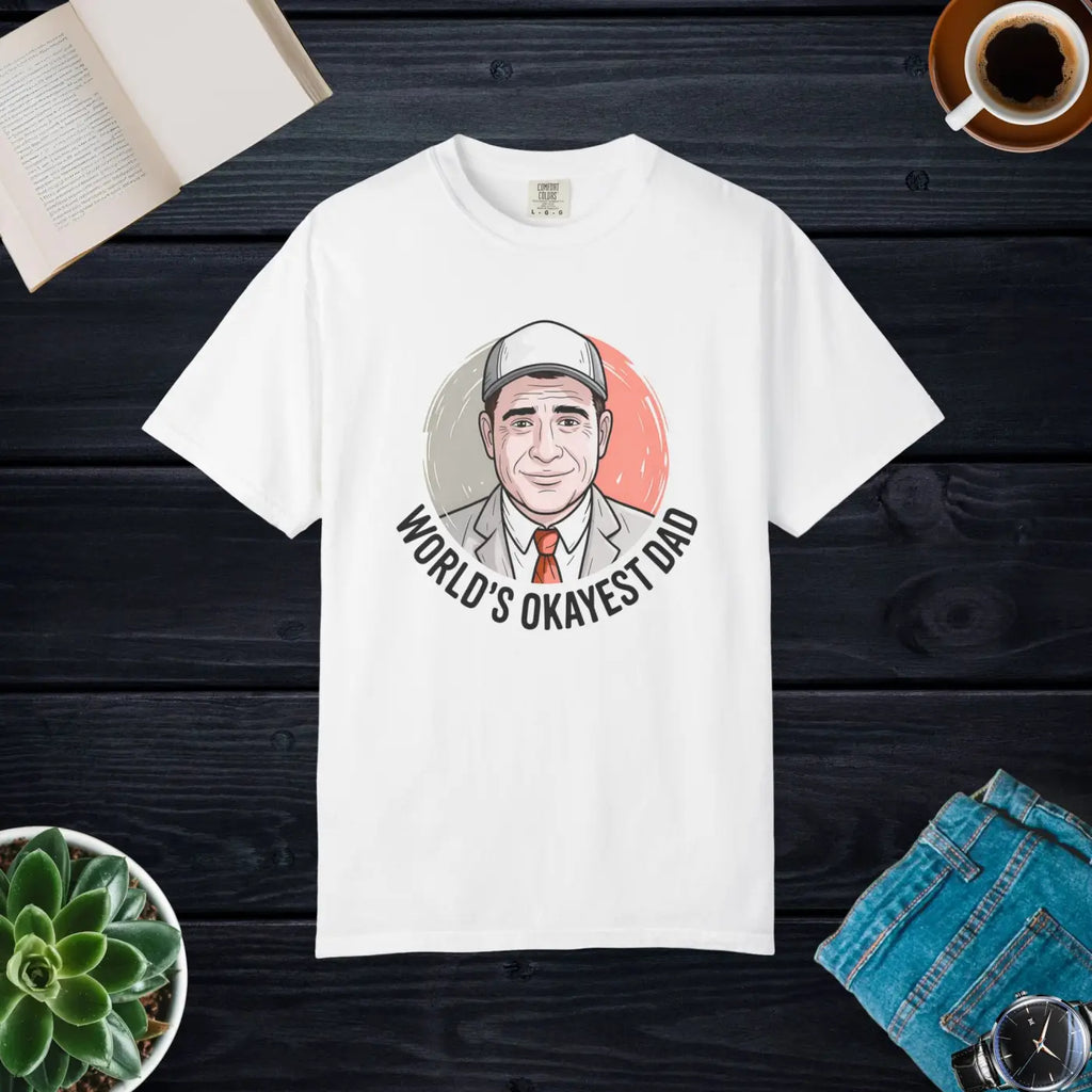 Worlds Okayest Dad Funny Dad Tee - Casual Comfort - DipaliZ