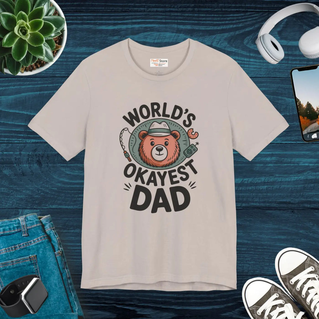 Okayest Dad Tee - Funny Dad Shirt Casual Apparel - DipaliZ