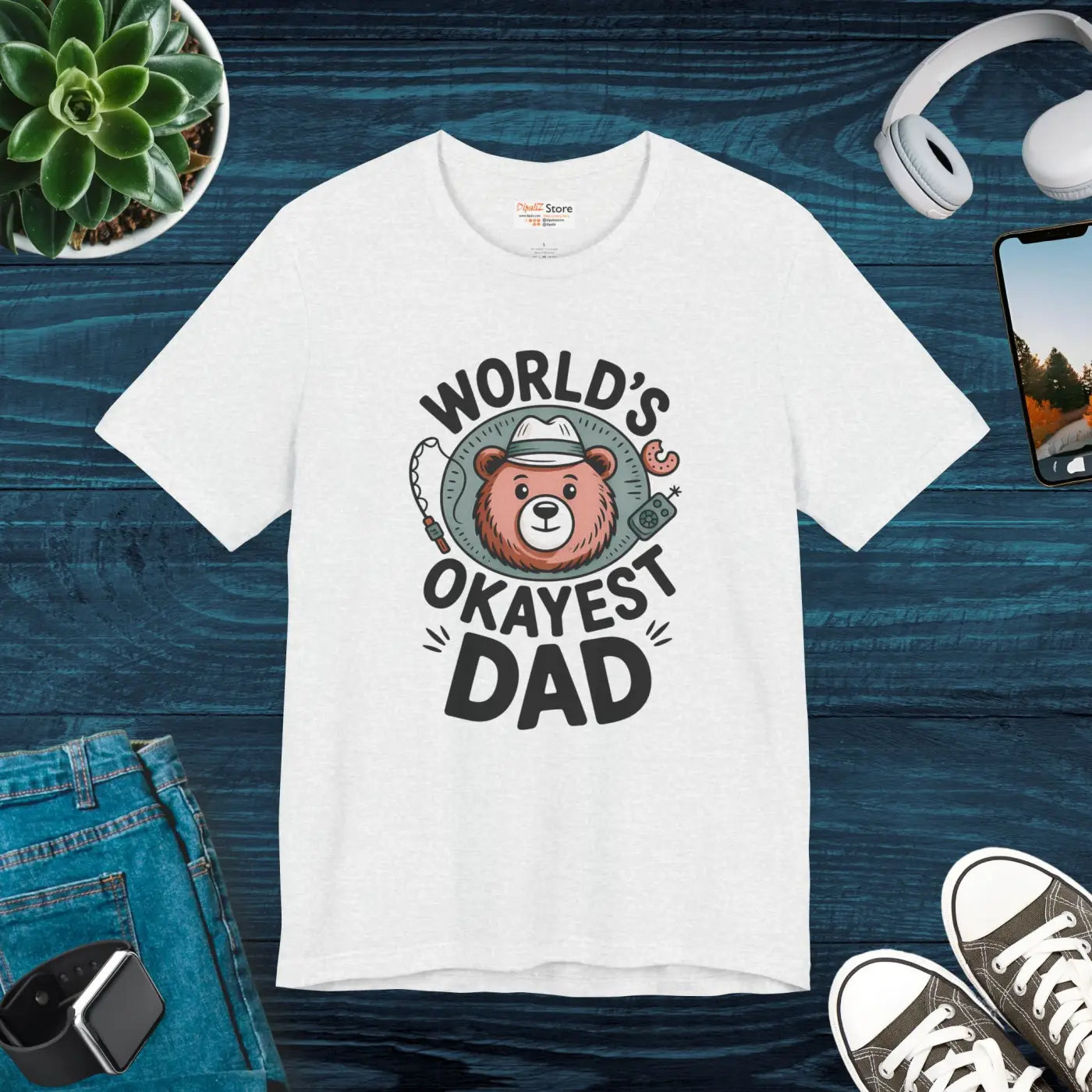Okayest Dad Tee - Funny Dad Shirt Casual Apparel - DipaliZ