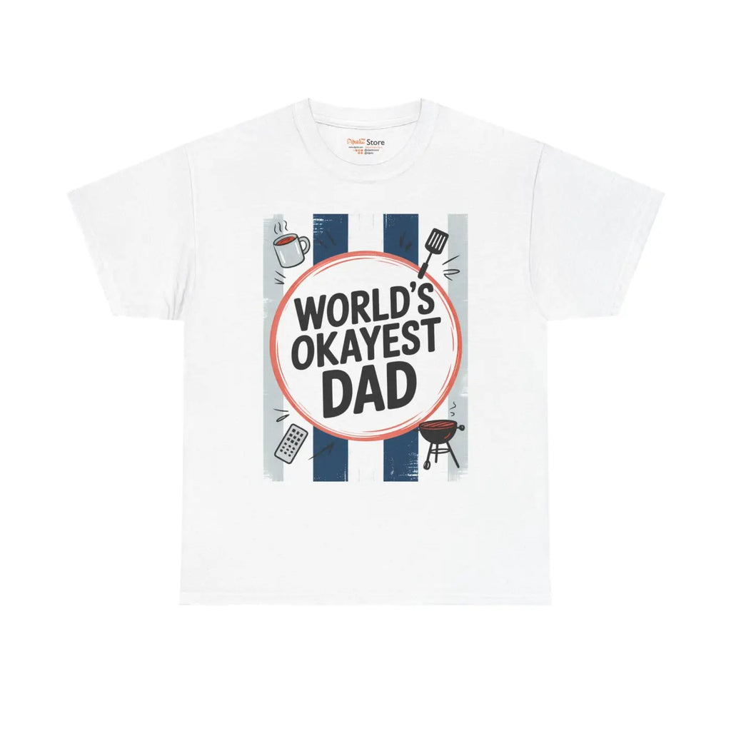 Okayest Dad Unisex Heavy Cotton Tee - Humorous Father Gift - DipaliZ