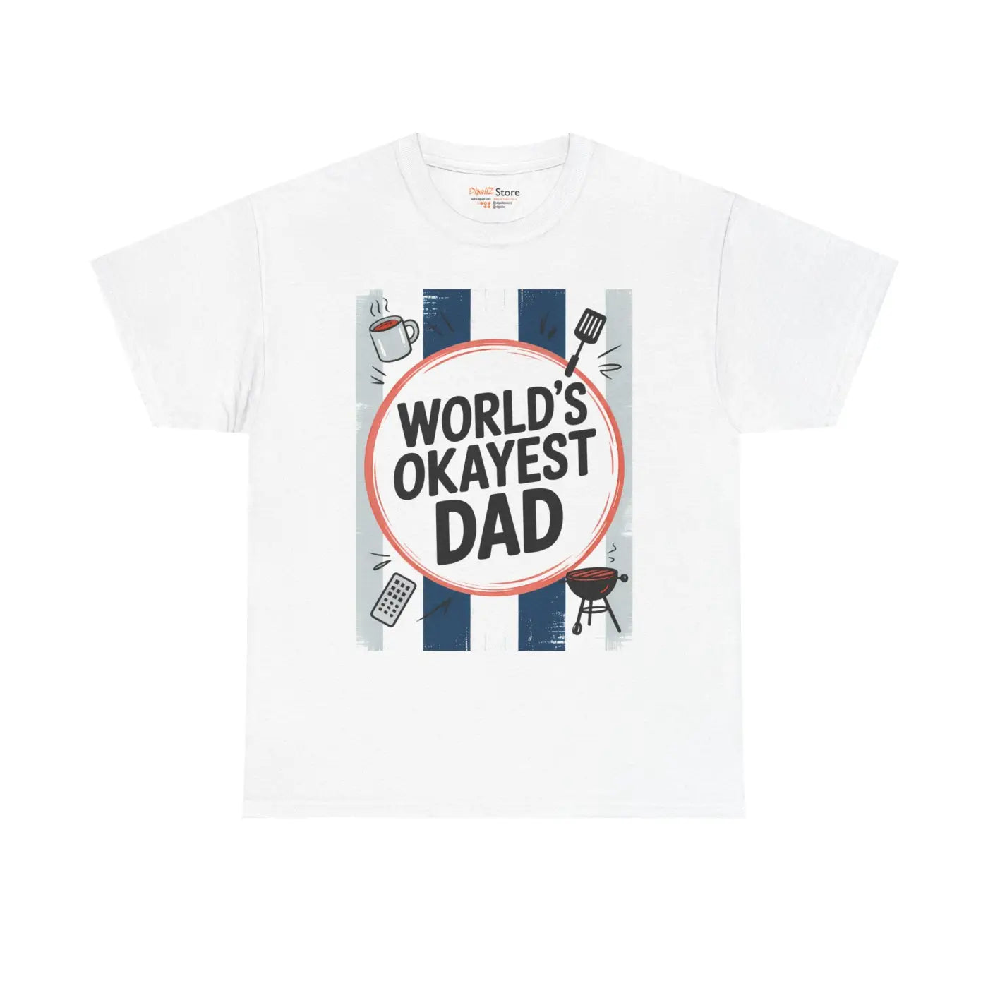 Okayest Dad Unisex Heavy Cotton Tee - Humorous Father Gift - DipaliZ