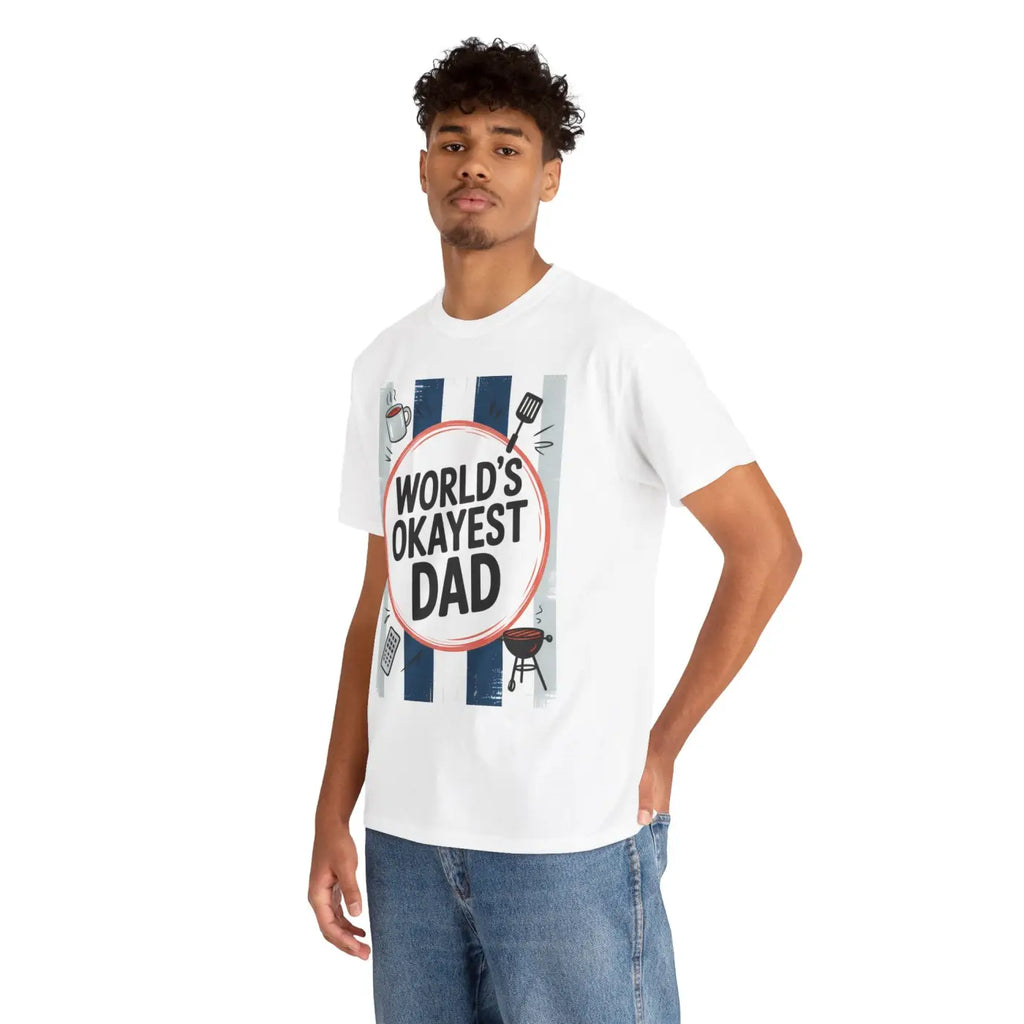 Okayest Dad Unisex Heavy Cotton Tee - Humorous Father Gift - DipaliZ