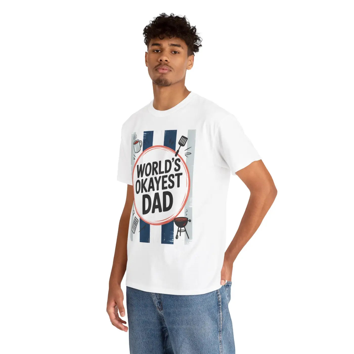 Okayest Dad Unisex Heavy Cotton Tee - Humorous Father Gift - DipaliZ