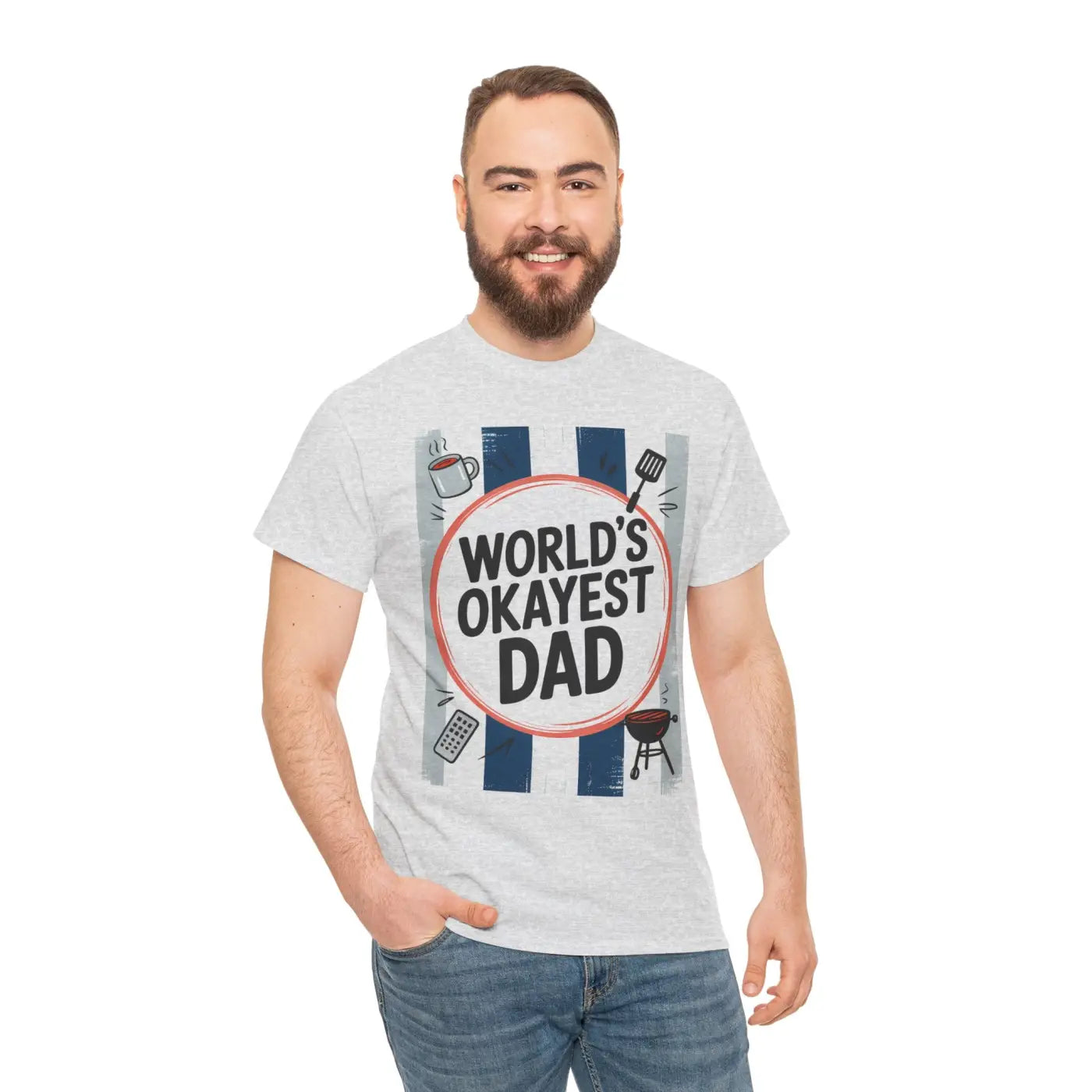 Okayest Dad Unisex Heavy Cotton Tee - Humorous Father Gift - DipaliZ