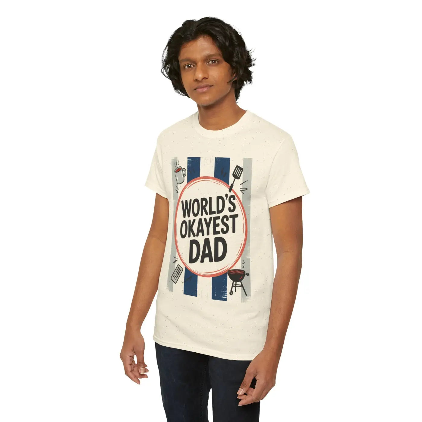 Okayest Dad Unisex Heavy Cotton Tee - Humorous Father Gift - DipaliZ