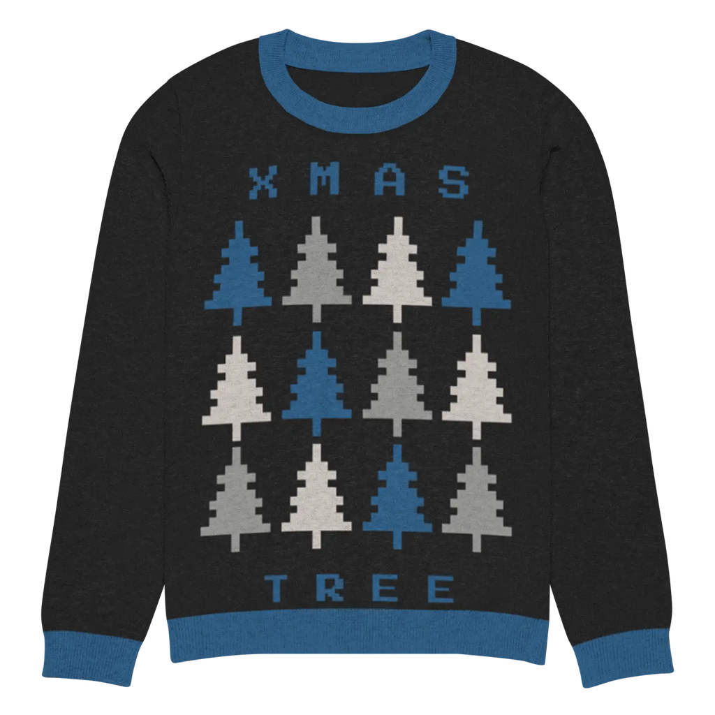 Cozy Xmas Tree Knitted Crew Neck Sweater - Holiday - DipaliZ