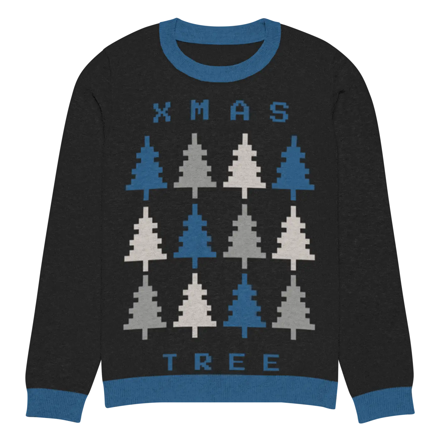 Cozy Xmas Tree Knitted Crew Neck Sweater - Holiday - DipaliZ