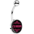 Custom Pink Personalized Name Belly Ring