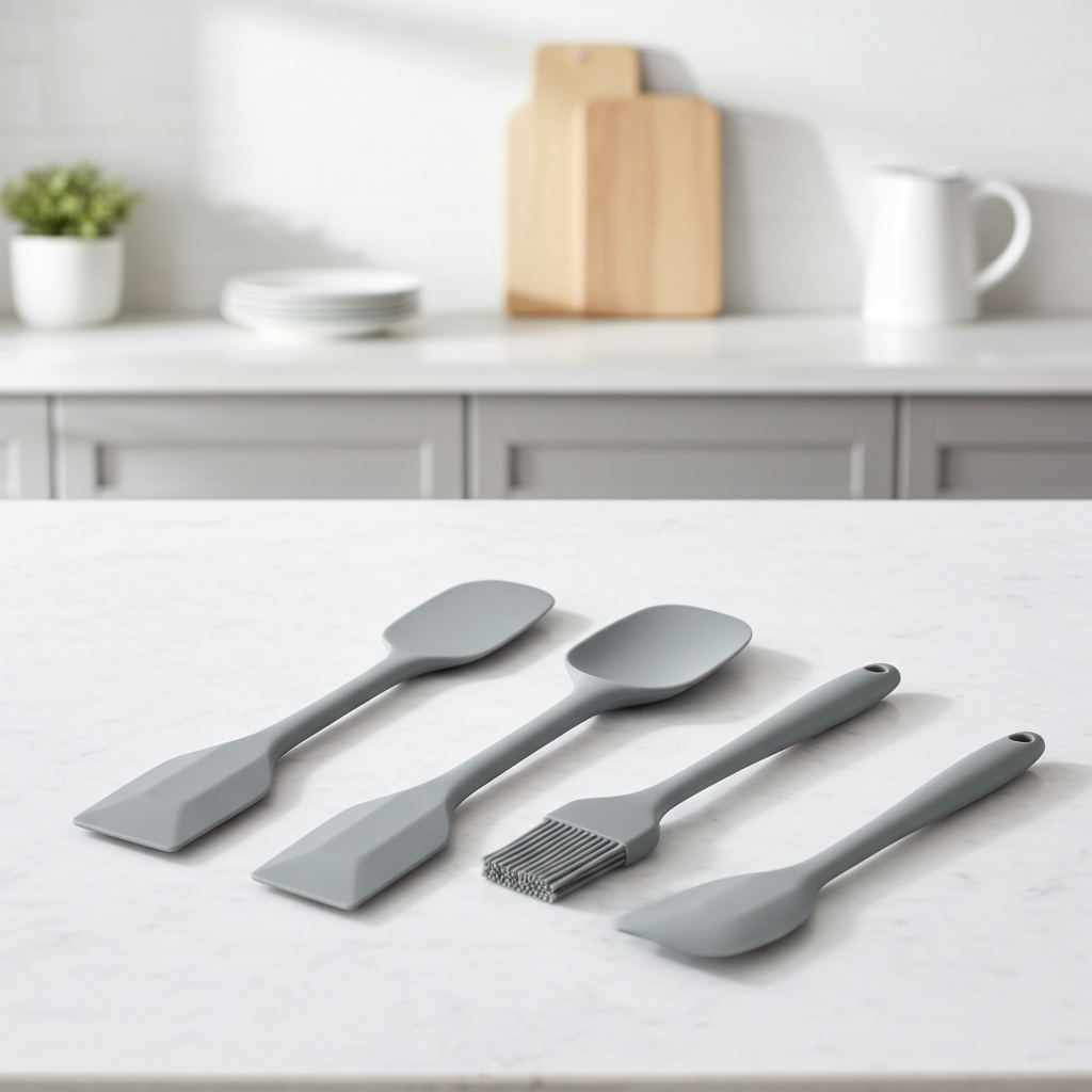 6-Piece Silicone Spatula Set – Heat Resistant, Non-Stick, Gray