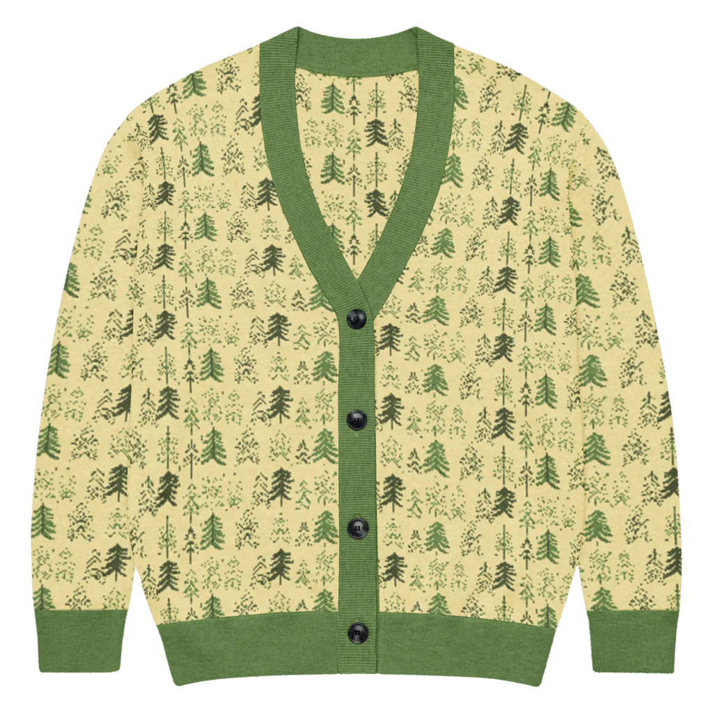 Yellow Black Pattern Knit Cardigan - Retro Vibes Style - DipaliZ